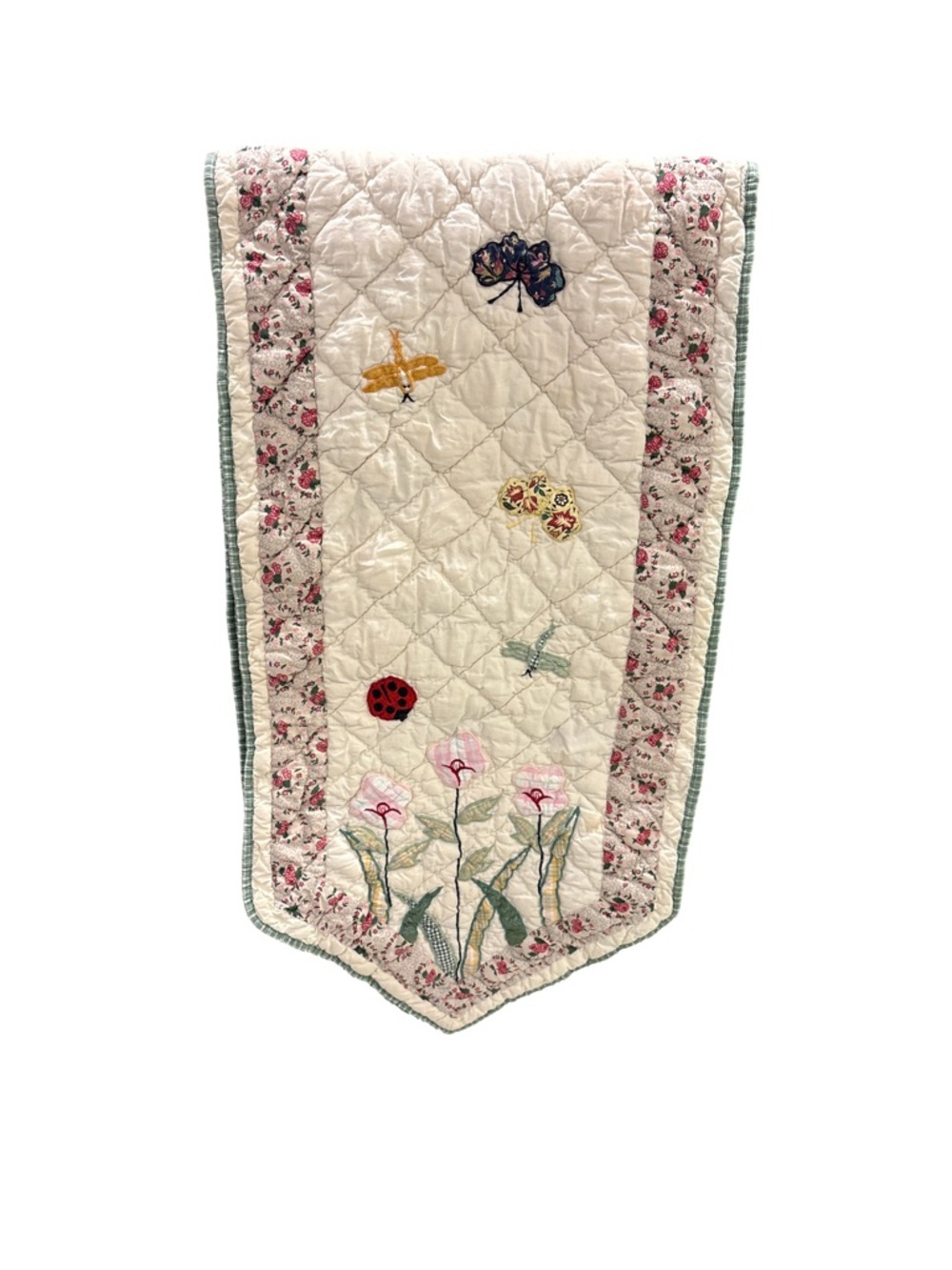 Patch Magic VTG Cotton Quilted Applique Table Runner Garden Friends